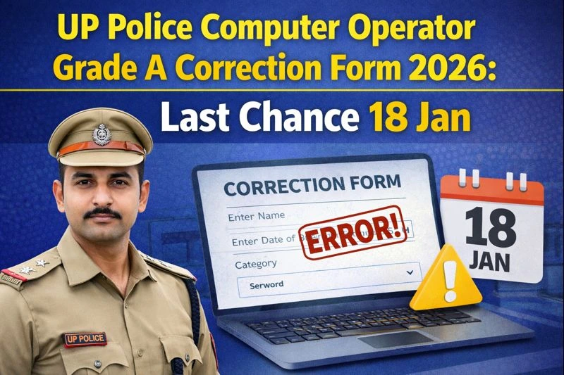 UP Police Computer Operator Grade A Correction Form 2026: Last Chance 18 Jan